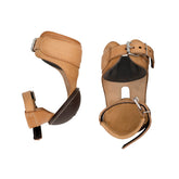 Leather Skid Bootswith Buckle Ajustement